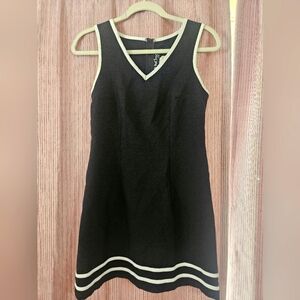 All That Jazz Sleeveless Little Black Dress with White Trim - Size 3/4